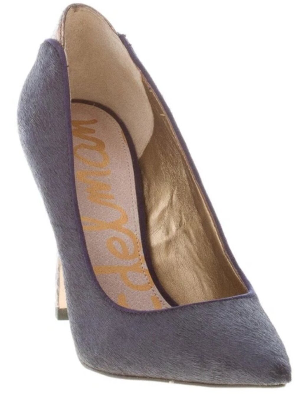 EUC!  SAM EDELMAN Dea Navy Cow Hair Snake Heel Pumps Sz 8.5M